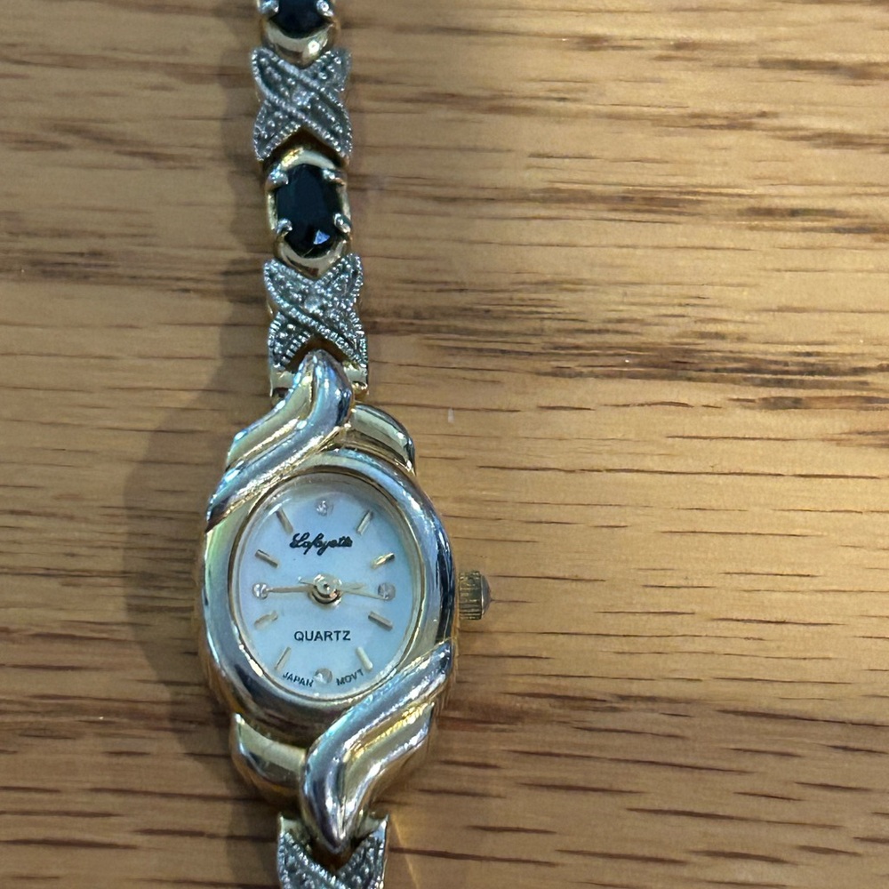 Genuine sapphire and diamond bracelet watch